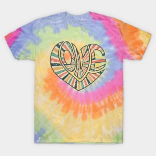 Love vintage heart symbol seventies 70s retro T-Shirt